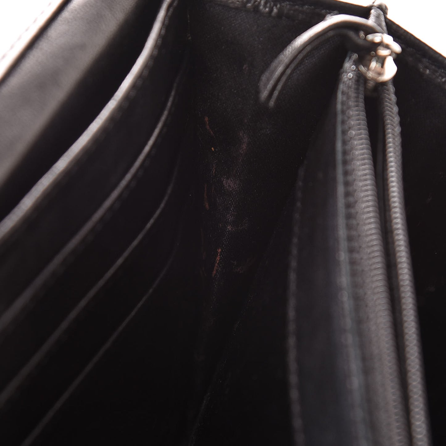 Lambskin Quilted East West Flap Clutch Black