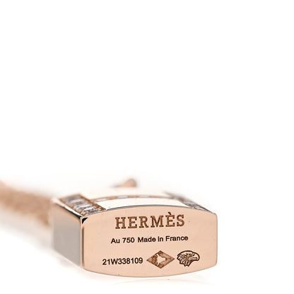 Hermes 18K Rose Gold Diamond Amulettes Cadenas Pendant Necklace 3 of 4