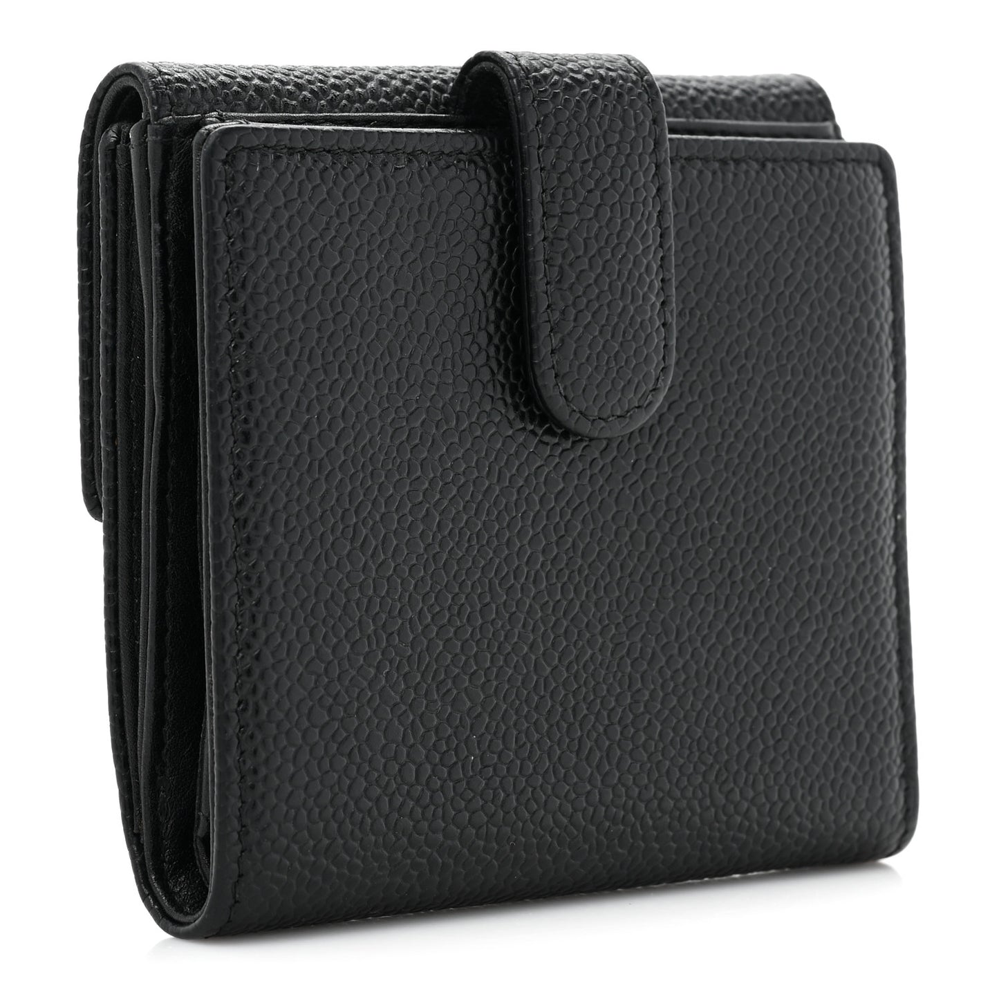 Caviar Timeless CC Compact Flap Wallet Black