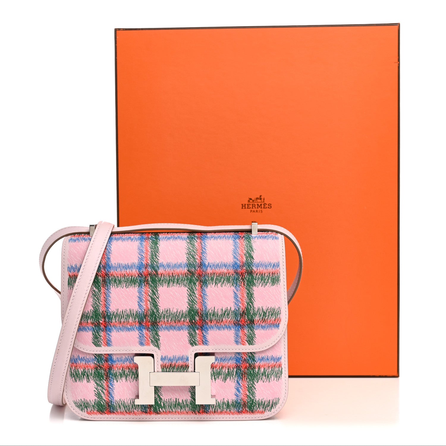 Hermes Swift Tartan Printed Constance 18 Mauve Pale 12 of 12