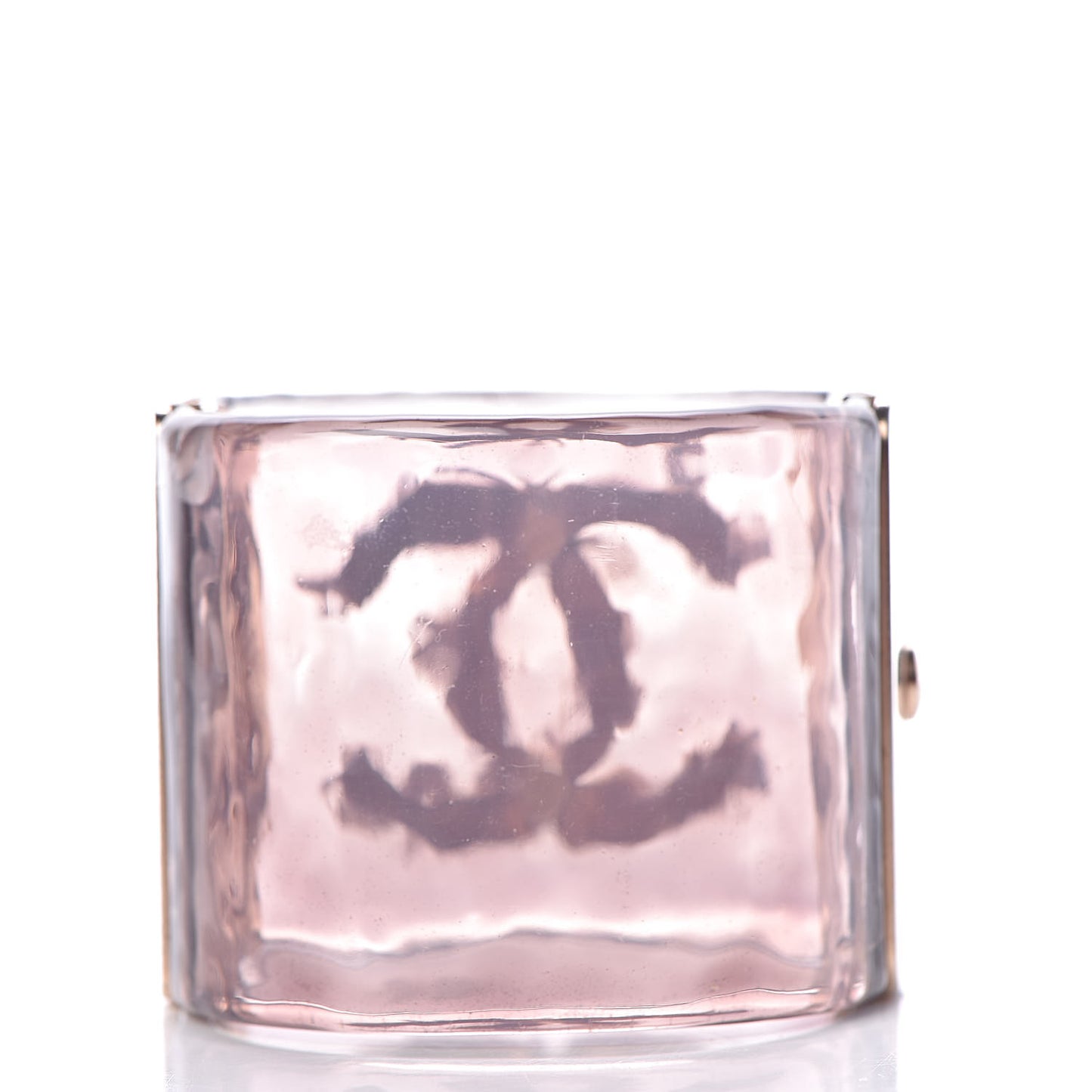 Lucite Crystal Pearl Gripoix CC Cuff Purple