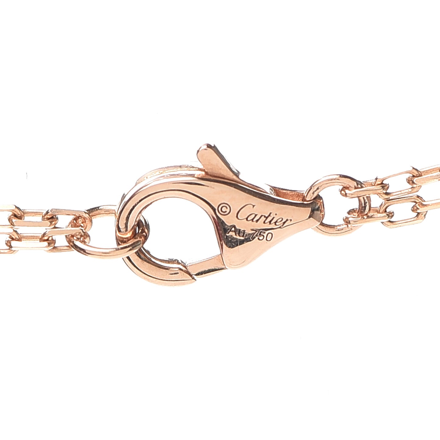 18K Pink Gold 2 Diamond LOVE Necklace