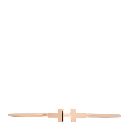 Tiffany 18K Rose Gold Narrow T Wire Bracelet 1 of 5