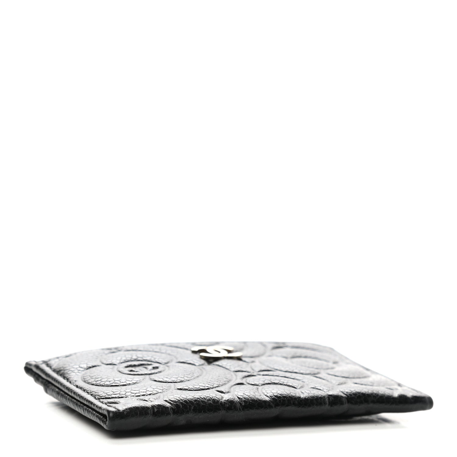 Chanel Caviar Camellia Embossed Card Holder Black 4 of 9