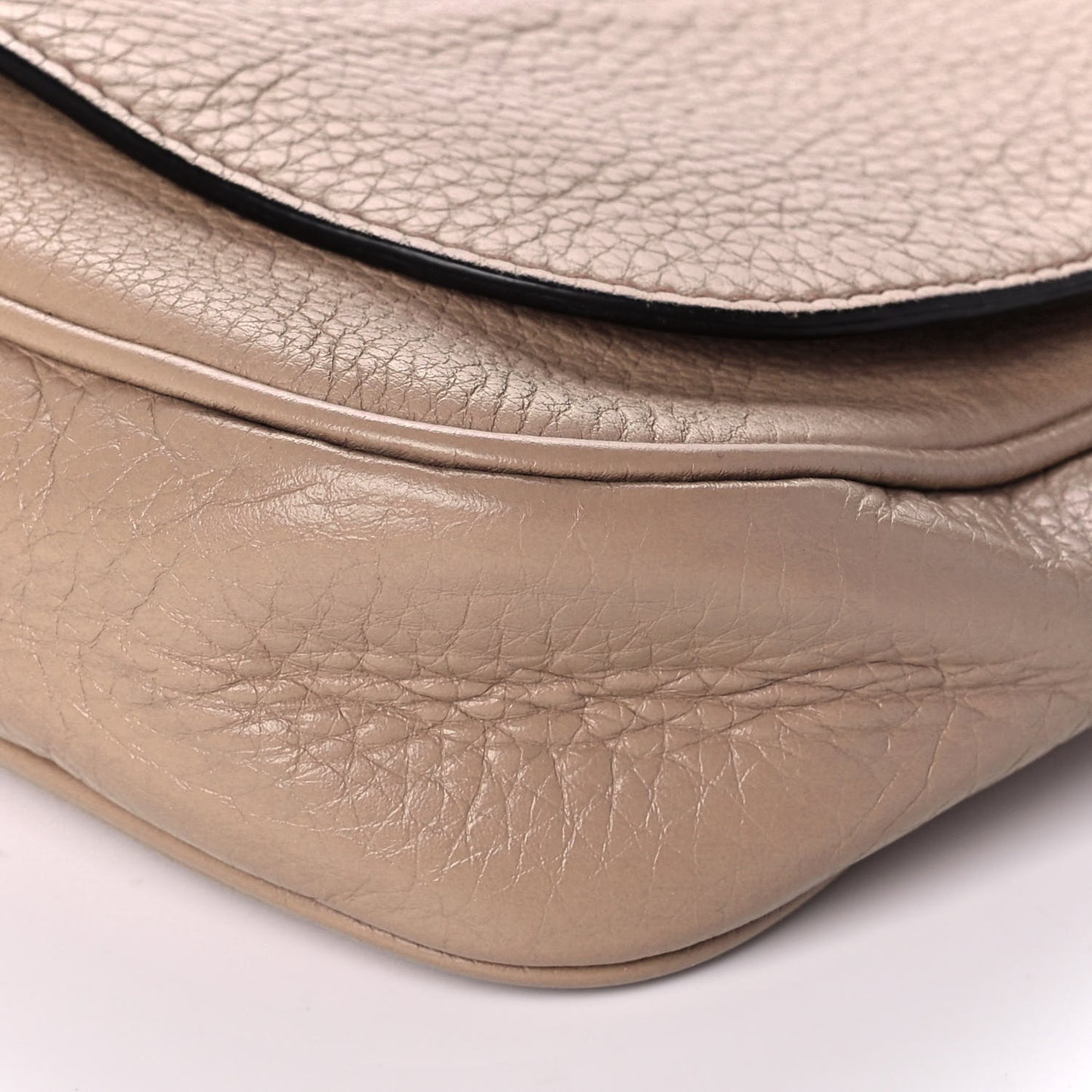 Pebbled Calfskin Medium Soho Flap Crossbody Camelia