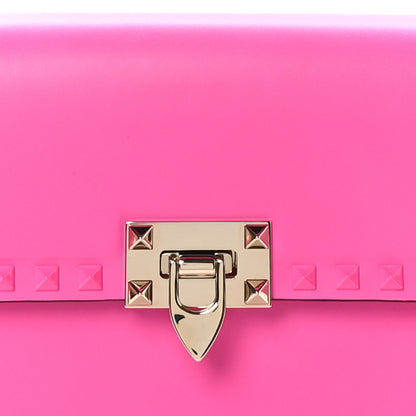 Valentino Garavani Smooth Calfskin Enamel Tonal Rockstud23 Shoulder Bag Pink PP 7 of 9