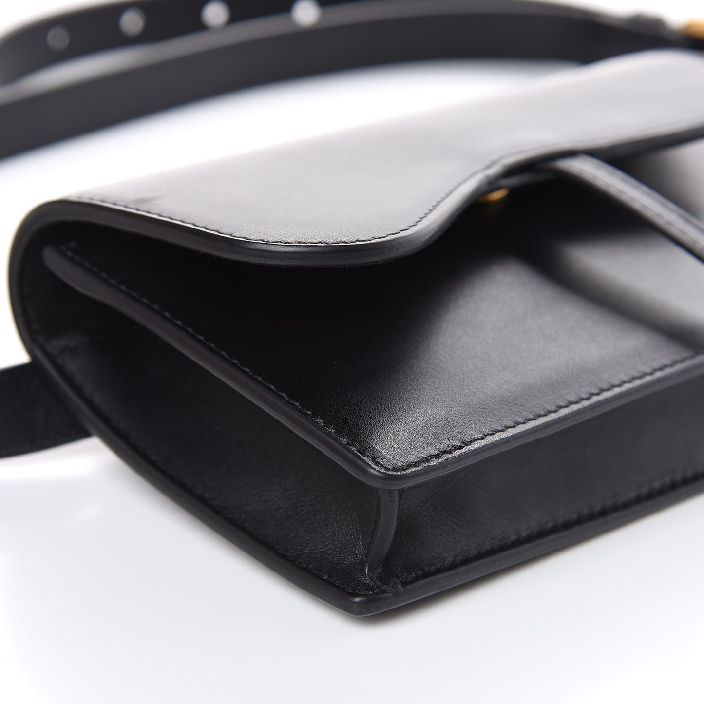 Calfskin Saddle Belt Bag Black