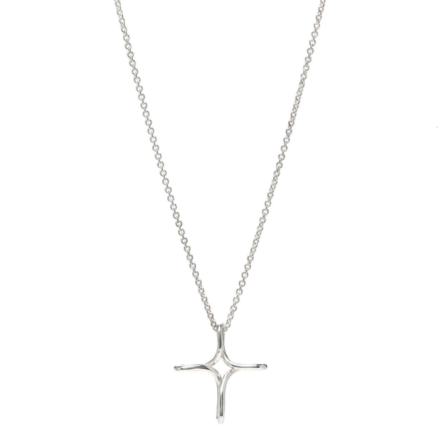 Sterling Silver Elsa Peretti Infinity Cross Pendant Necklace