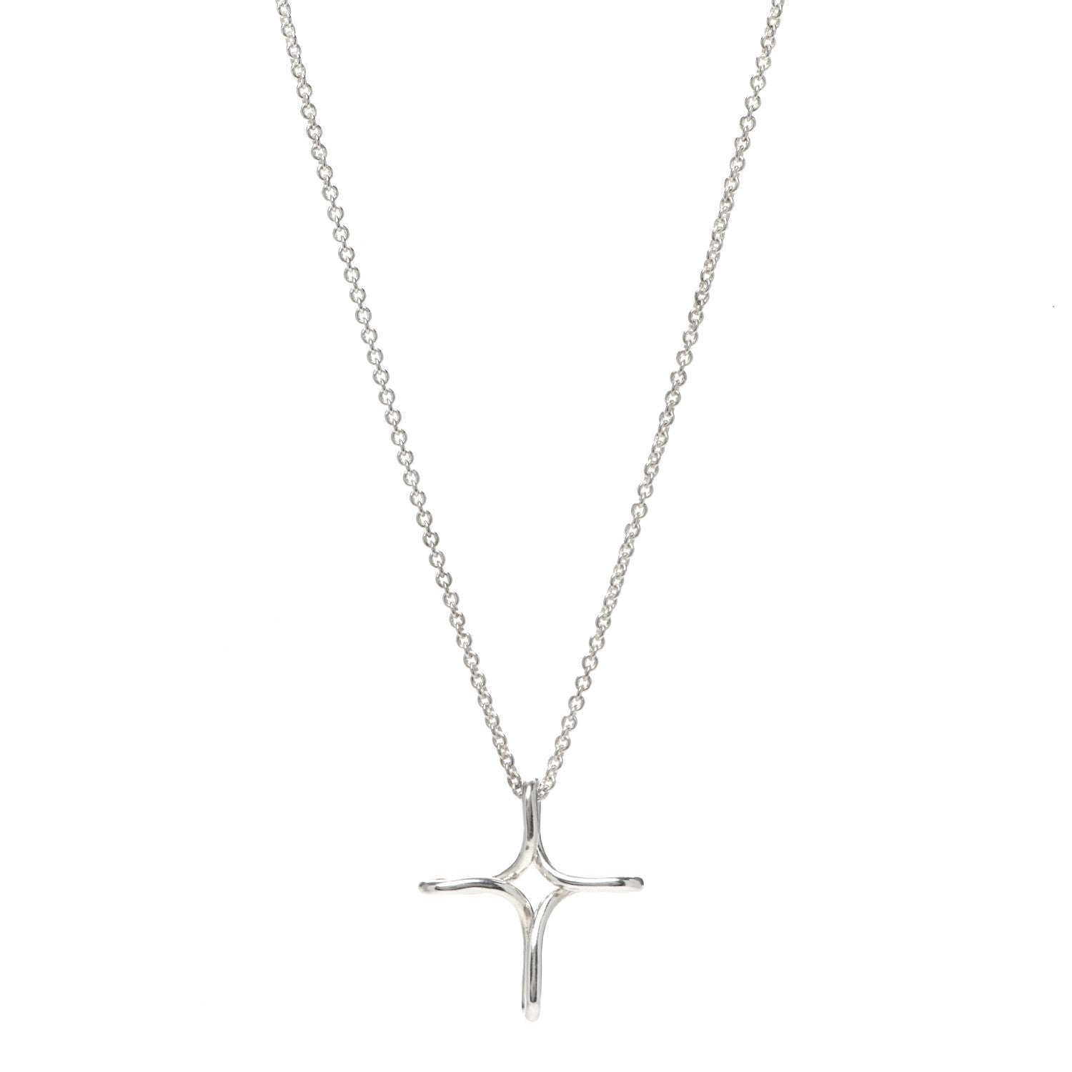 Tiffany Sterling Silver Elsa Peretti Infinity Cross Pendant Necklace 1 of 5