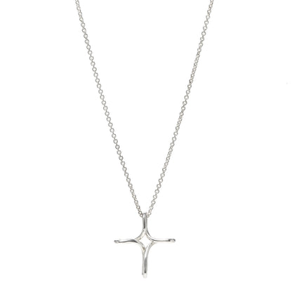 Tiffany Sterling Silver Elsa Peretti Infinity Cross Pendant Necklace 1 of 5