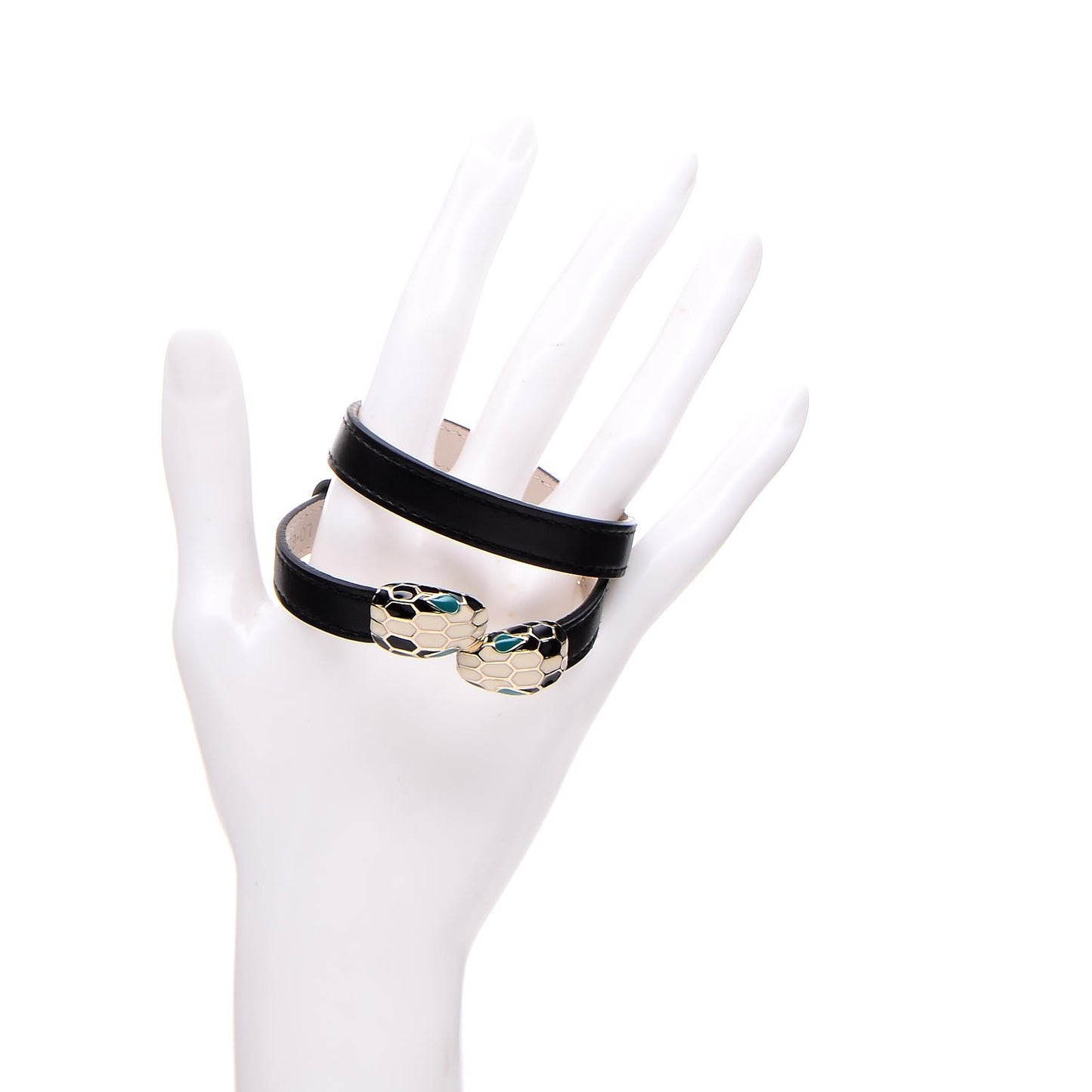 Calfskin Serpenti Forever Multi Coiled Bracelet S Black