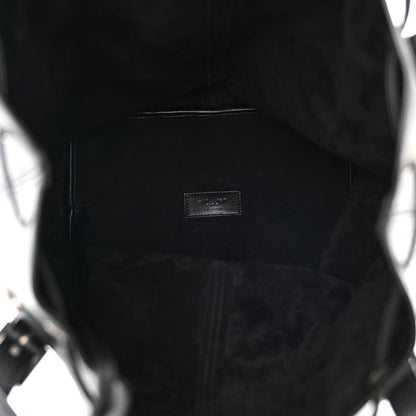 Saint Laurent Lambskin Medium Heart Studded Riva Bucket Bag Black 6 of 11