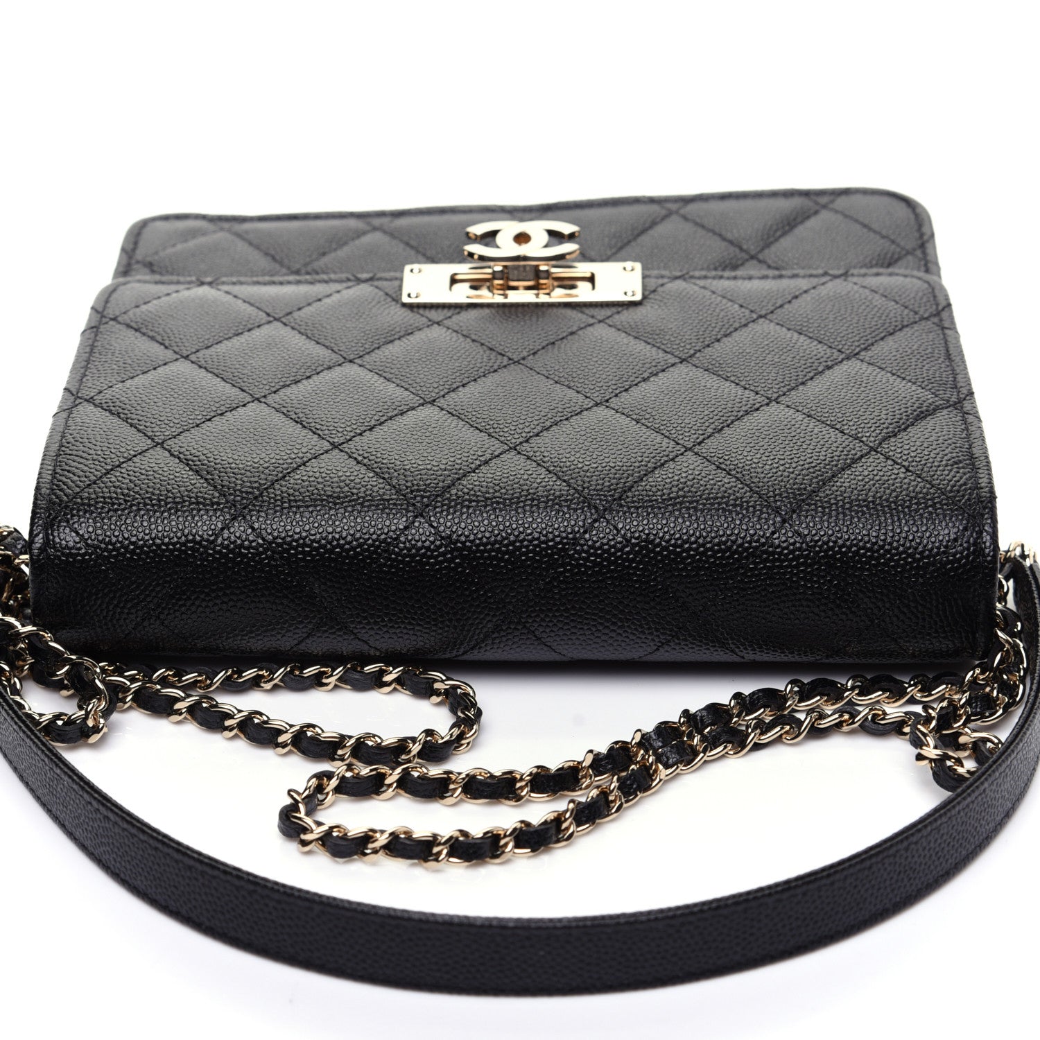 Chanel Caviar Quilted Golden Class Wallet On Chain WOC Black 11 of 14