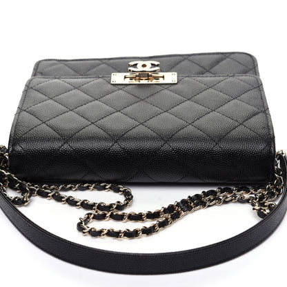 Chanel Caviar Quilted Golden Class Wallet On Chain WOC Black 11 of 14