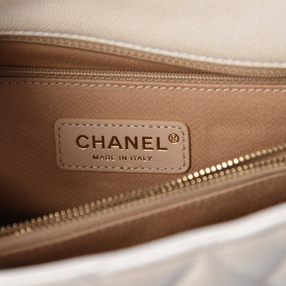 Chanel Iridescent Caviar Quilted Small Coco Handle Flap White 7 of 10