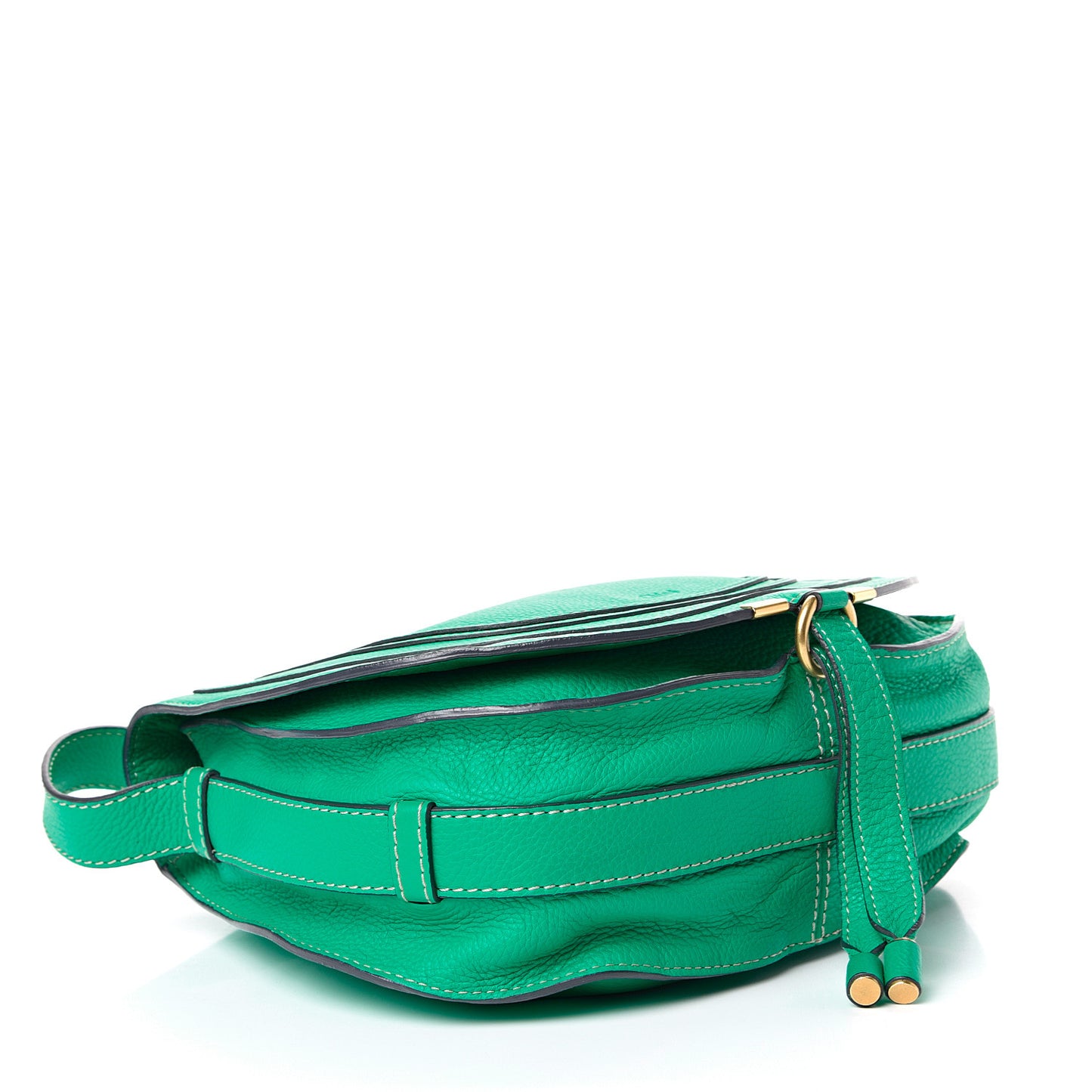 Grained Calfskin Medium Marcie Saddle Bag Jade