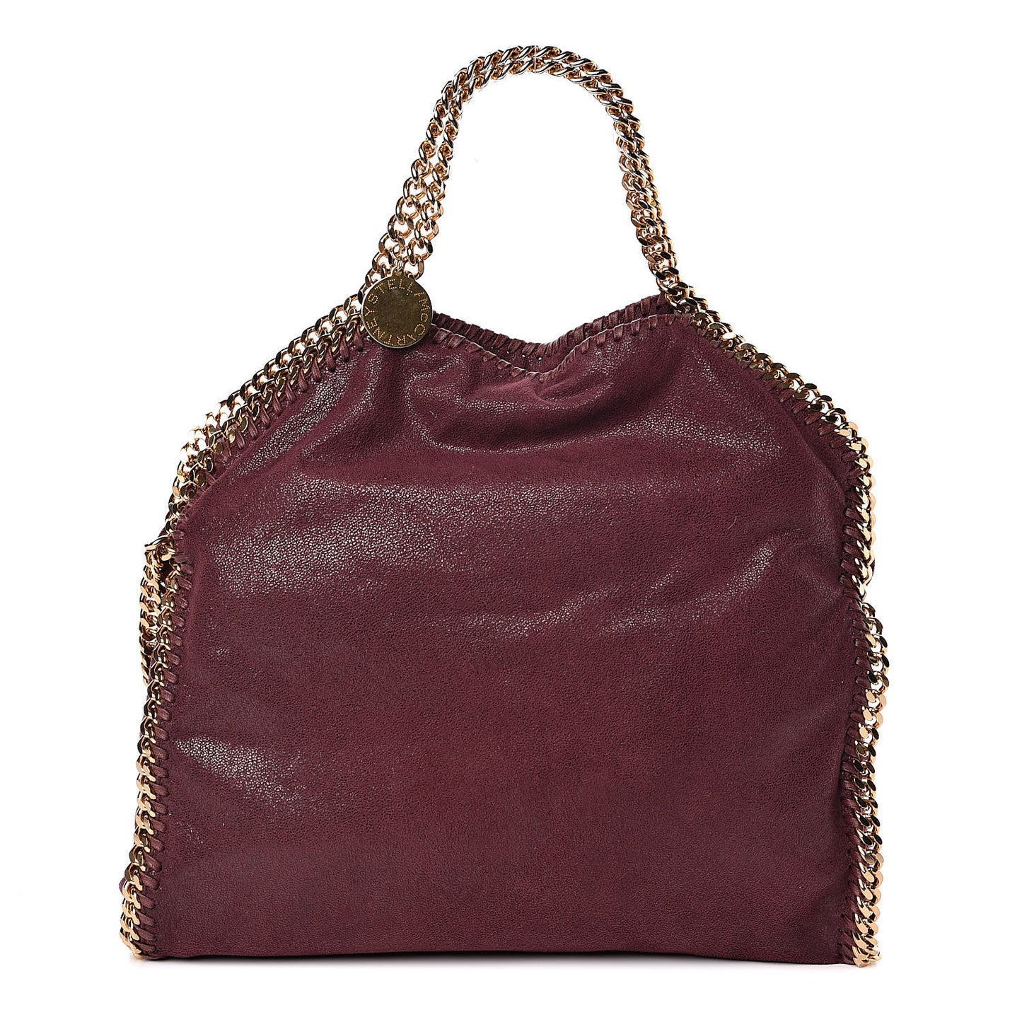 Shaggy Deer Falabella Fold Over Tote Burgundy