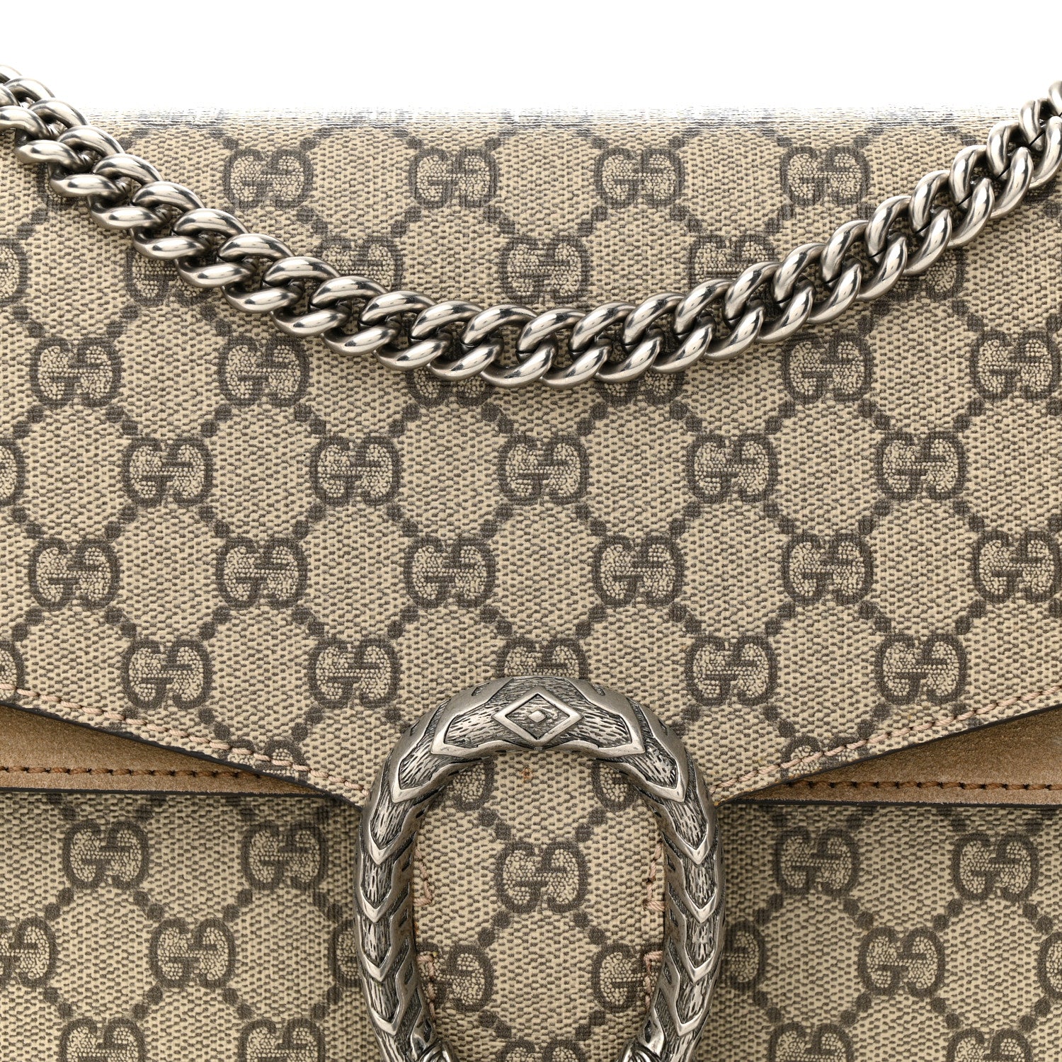 Gucci GG Supreme Monogram Medium Dionysus Shoulder Bag Taupe 9 of 16