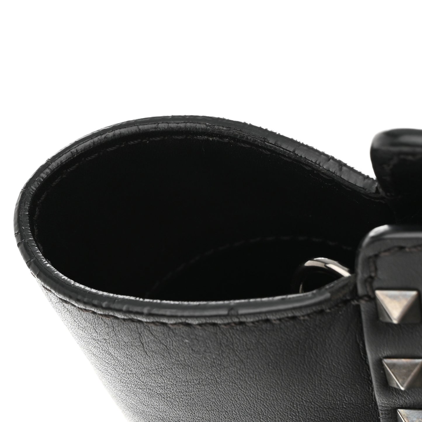 Vitello Rockstud Double Handle Tote Black