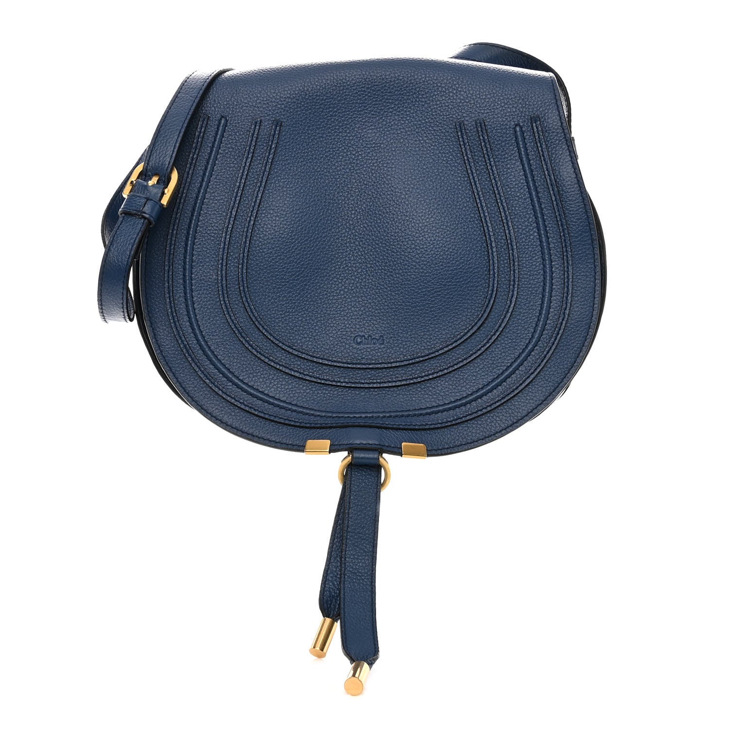 Chloe Calfskin Medium Marcie Round Crossbody Bag Royal Navy 1 of 11