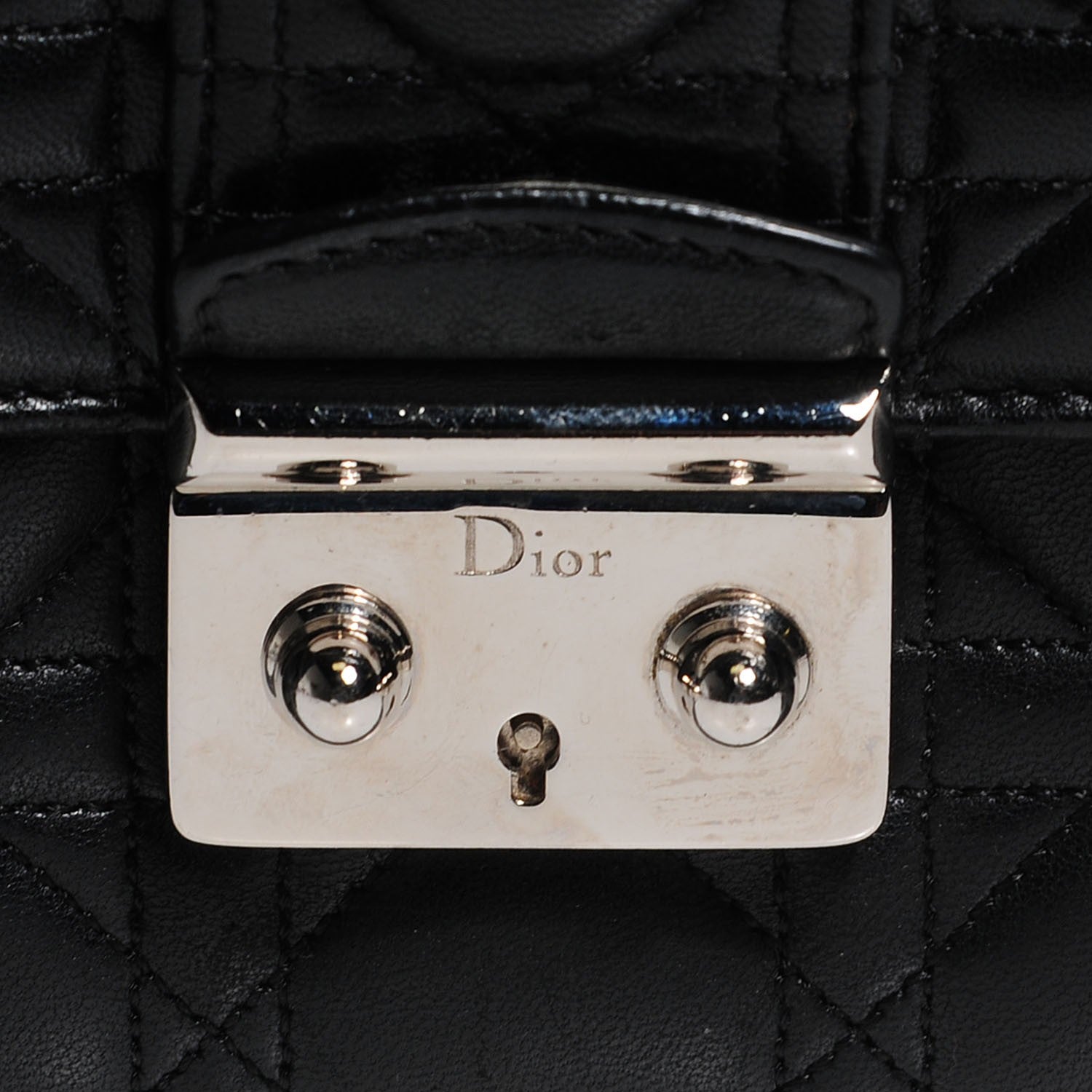 Christian Dior Lambskin Cannage Medium Miss Dior Flap Black 9 of 10