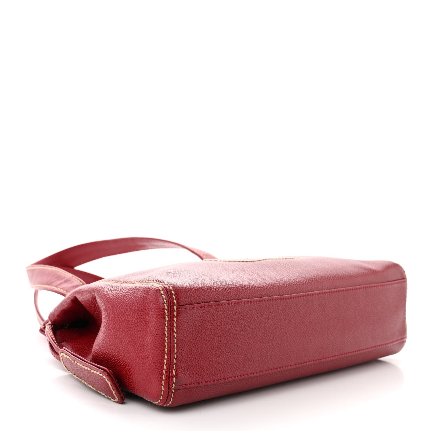 Chanel Caviar CC Stitched Tote Red 4 of 11