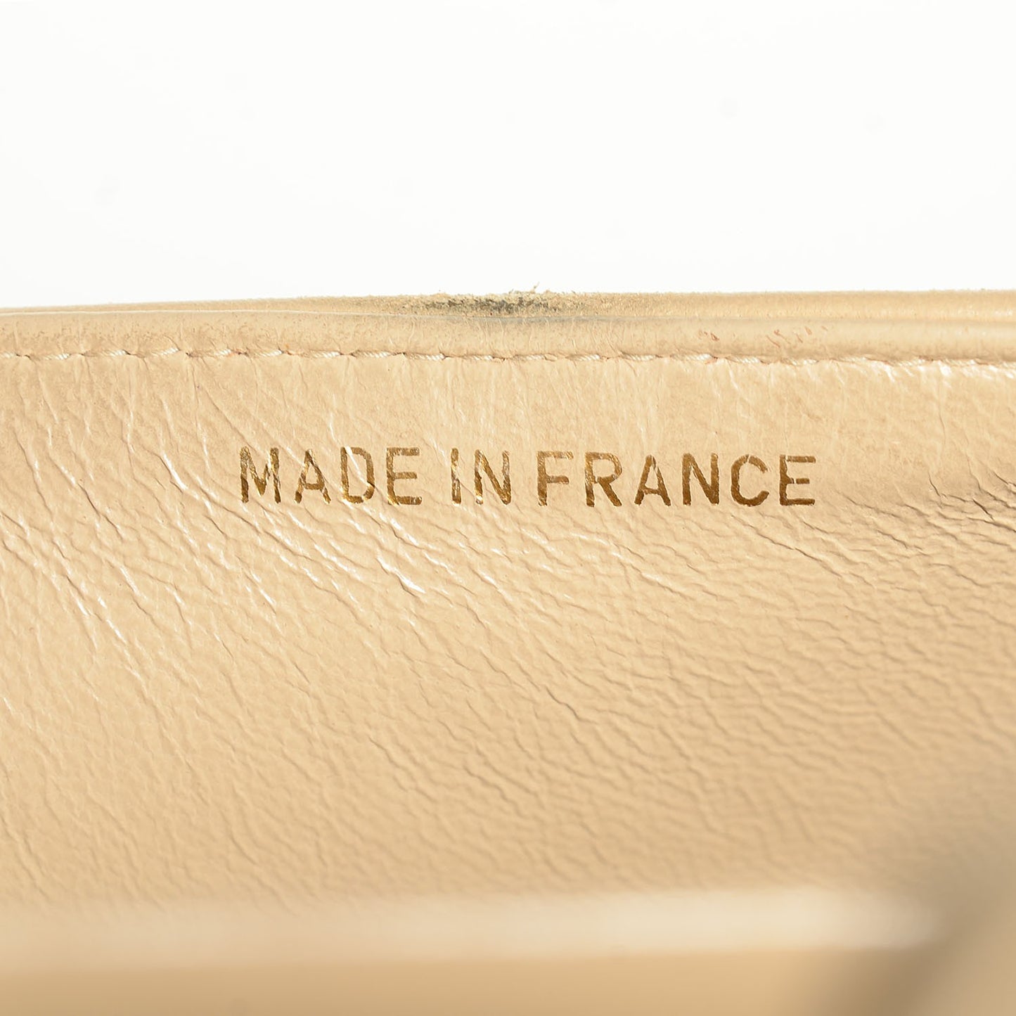 Lambskin Quilted Medium Double Flap Beige