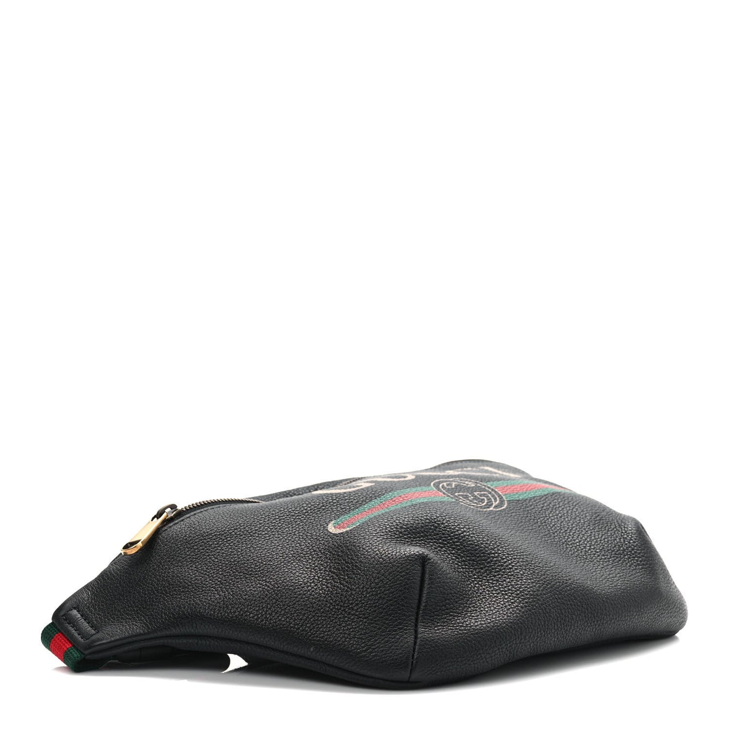 Grained Calfskin Logo Belt Bag Black