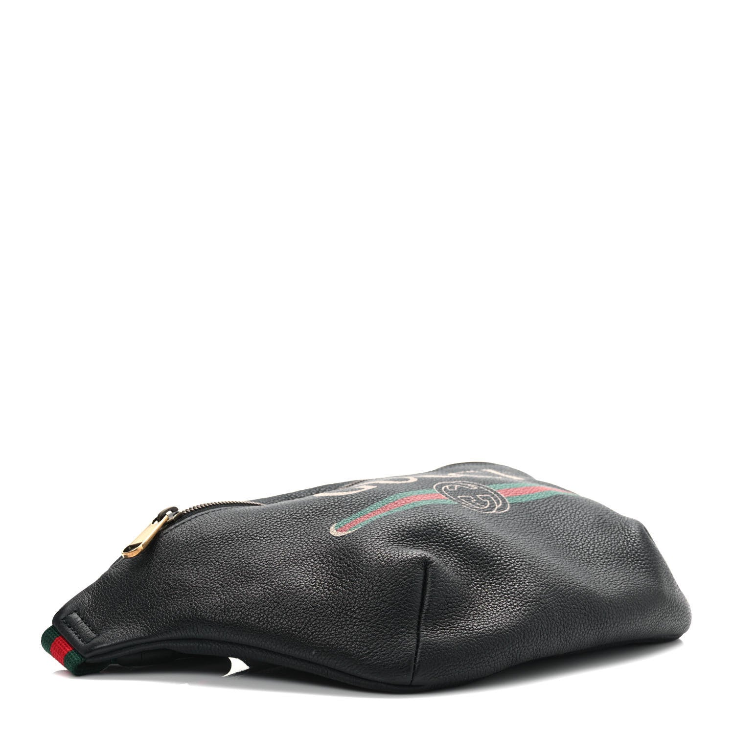 Gucci Grained Calfskin Logo Belt Bag Black 4 of 9