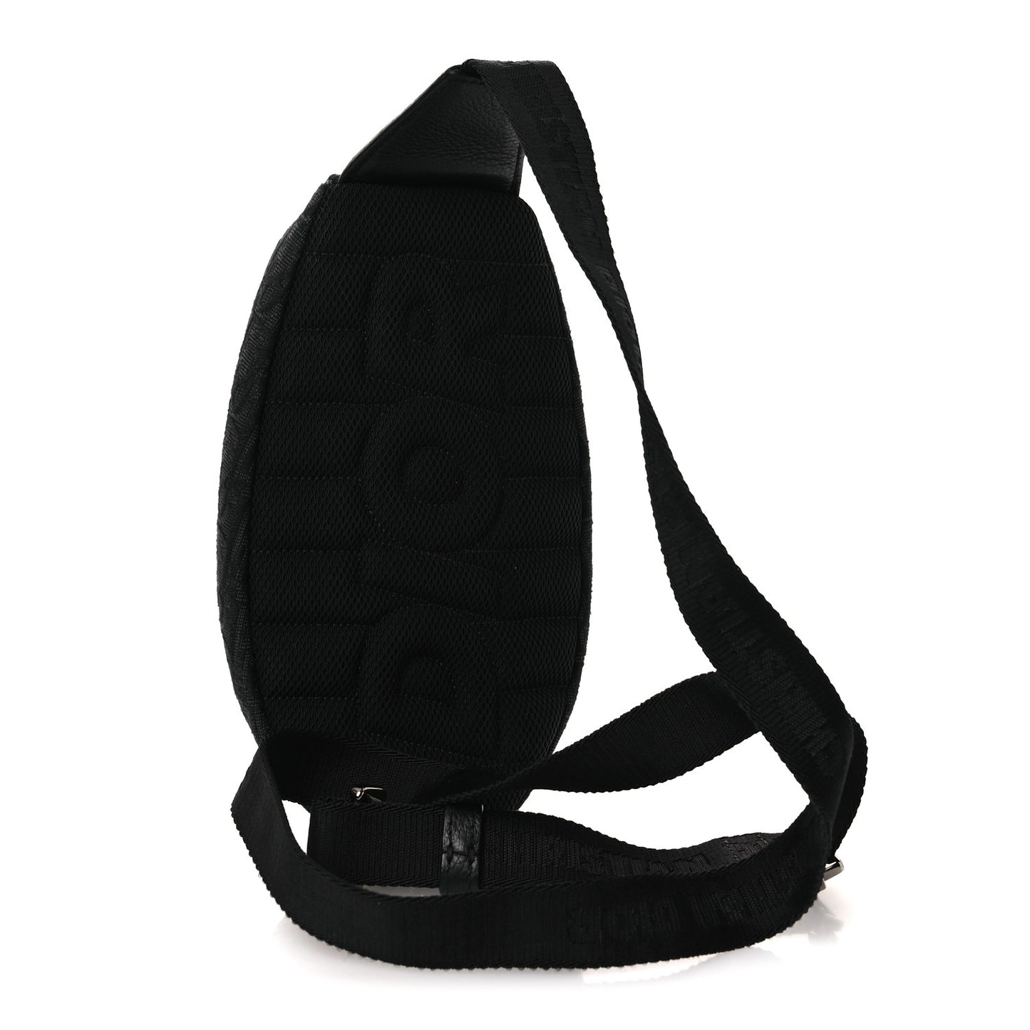 Grained Calfskin Oblique Scarab Sling Bag Black