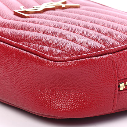 Saint Laurent Grain De Poudre Matelasse Monogram Mini Lou Camera Bag Eros Red 9 of 9