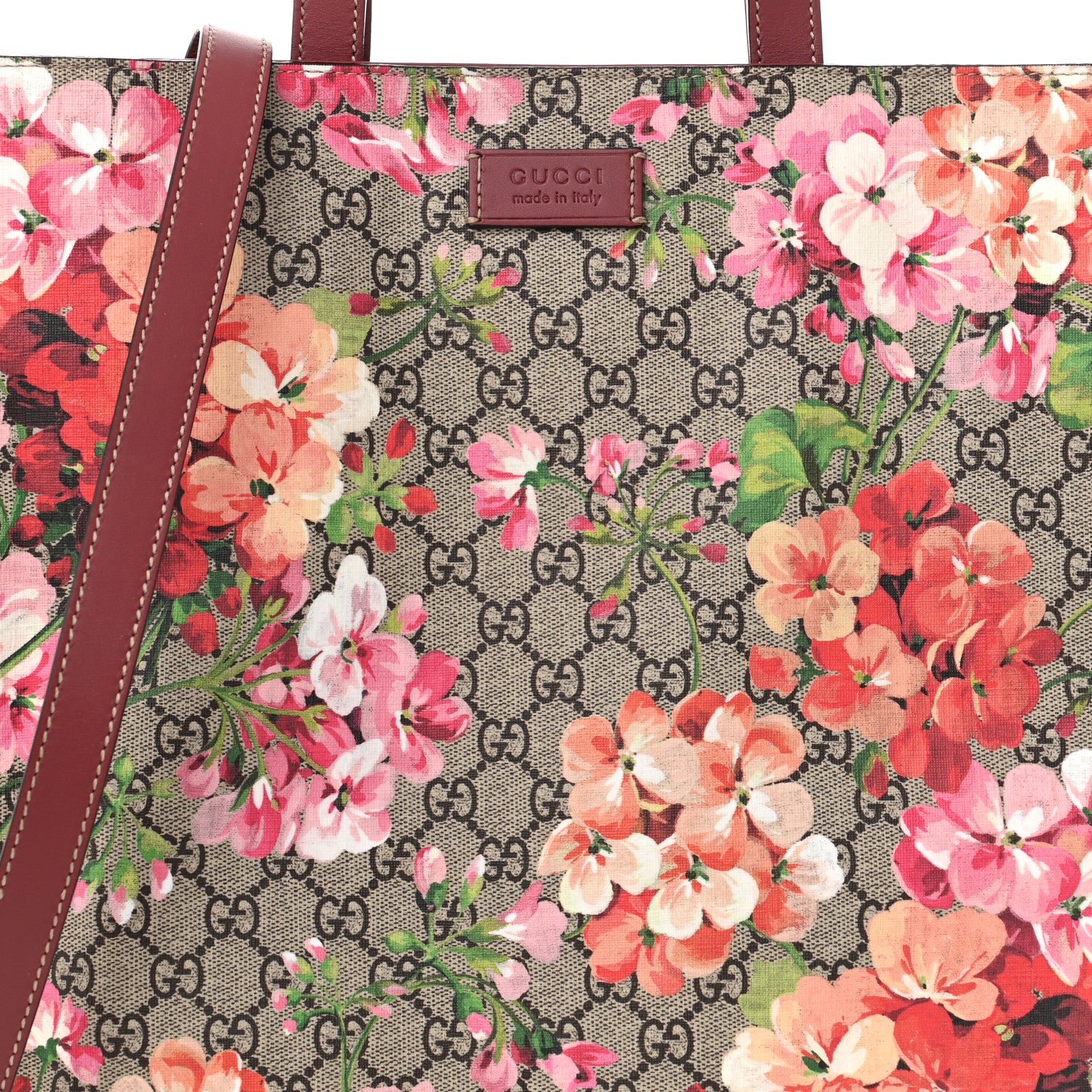 Gucci Soft GG Supreme Monogram Blooms Vertical Tote Beige Multicolor Dry Rose 8 of 10