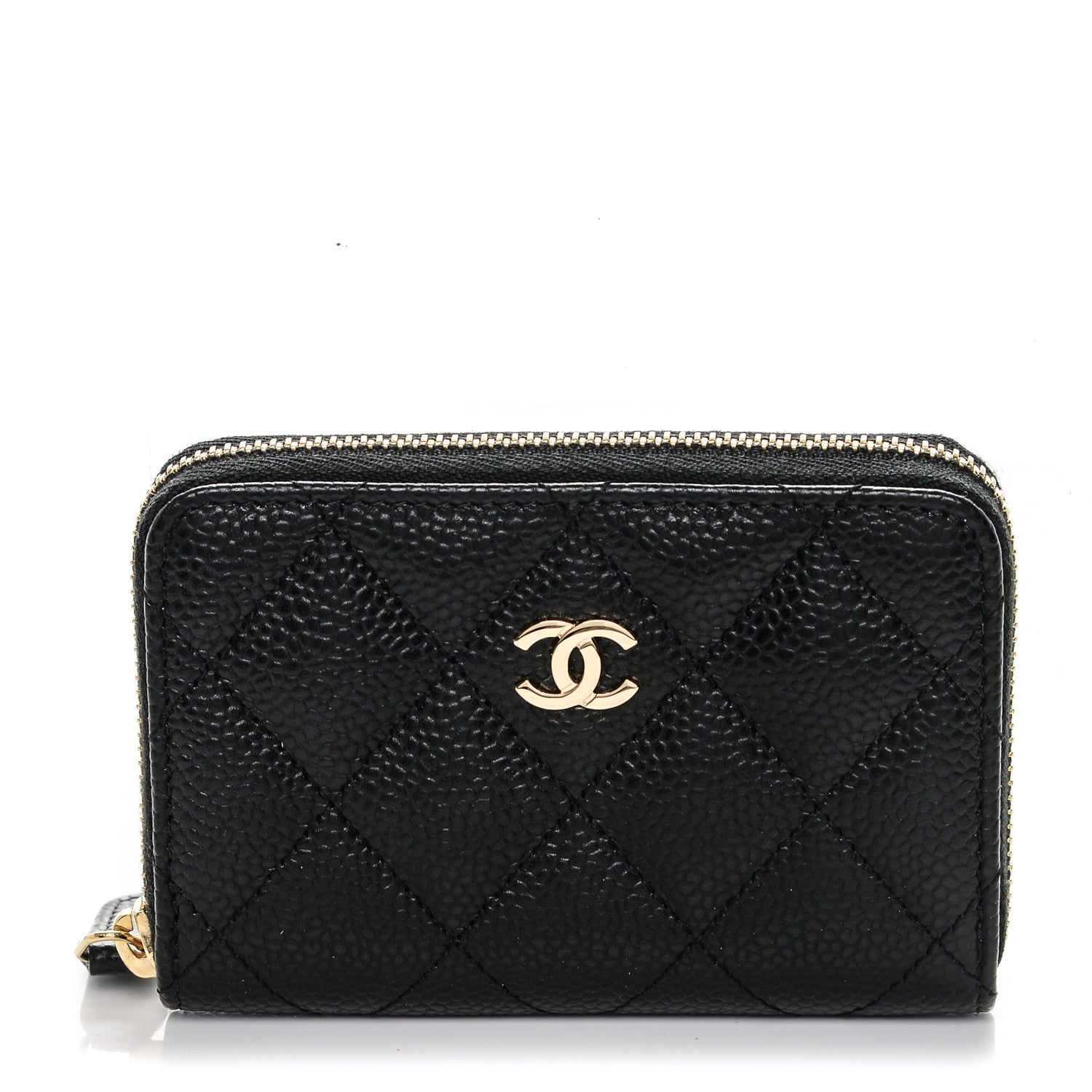 Chanel Caviar Quilted Zip Coin Purse Black 1 of 7