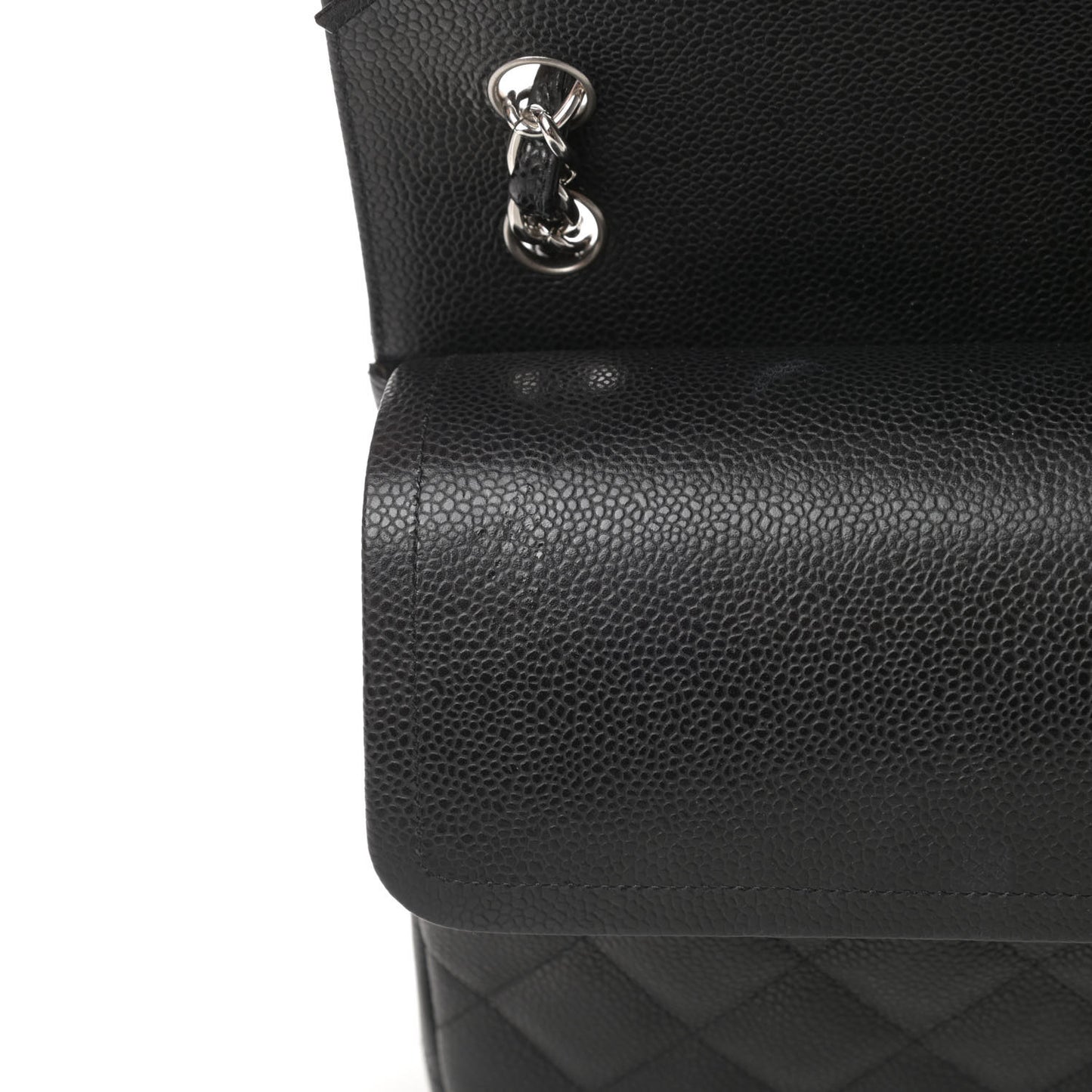 Caviar Quilted Jumbo Double Flap Black