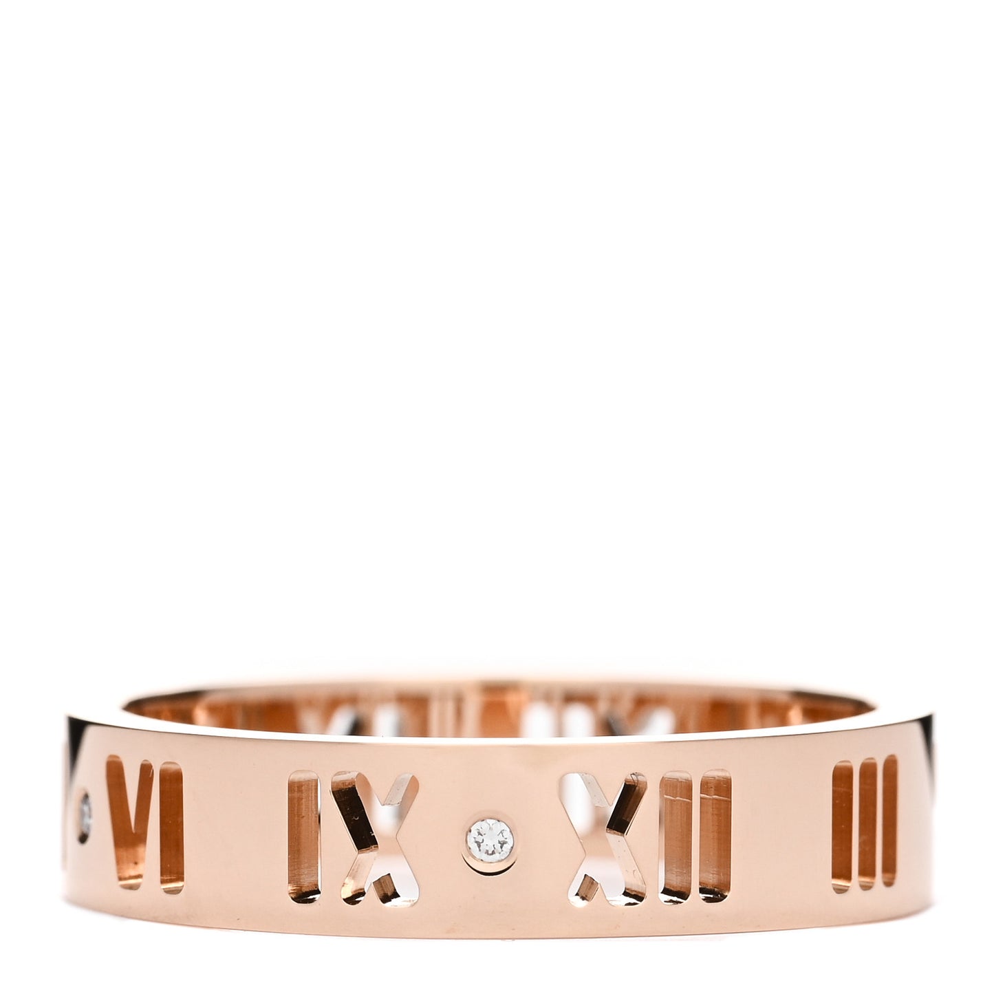 18K Rose Gold Diamond Atlas Pierced Ring 59 8.75
