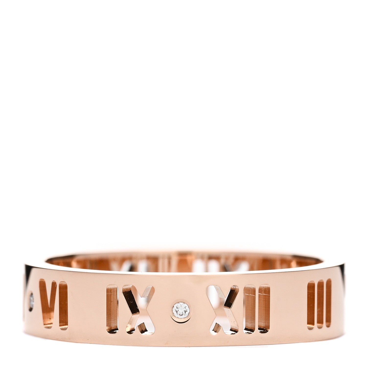 Tiffany 18K Rose Gold Diamond Atlas Pierced Ring 59 8.75 1 of 4