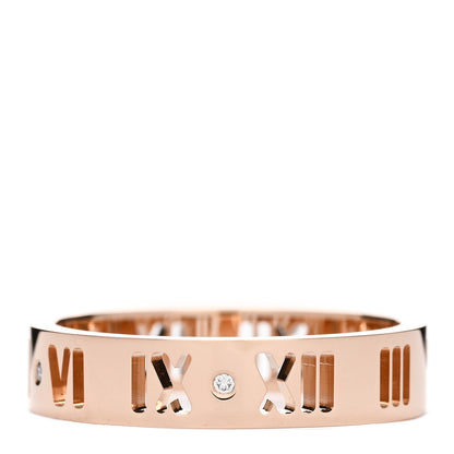 Tiffany 18K Rose Gold Diamond Atlas Pierced Ring 59 8.75 1 of 4