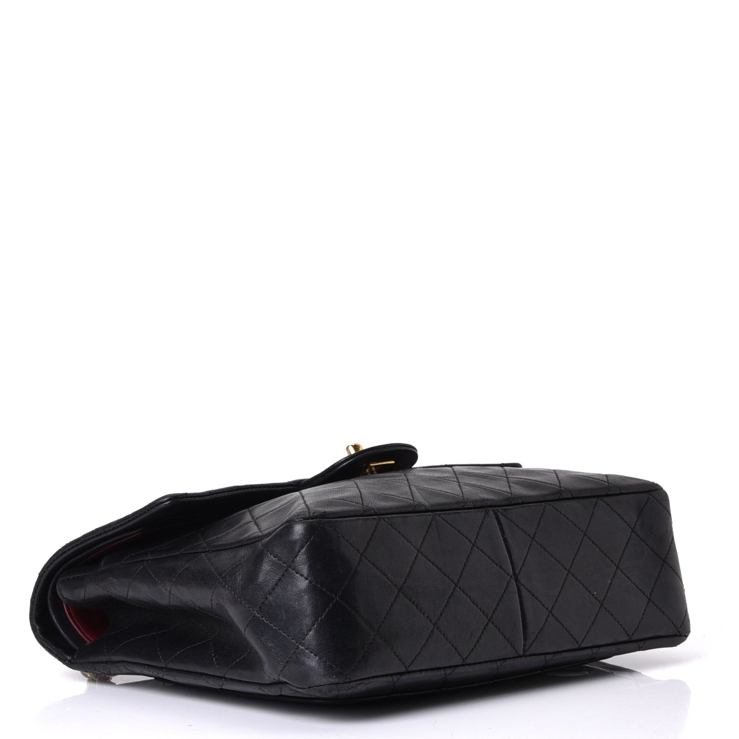Lambskin Quilted Double Flap Black
