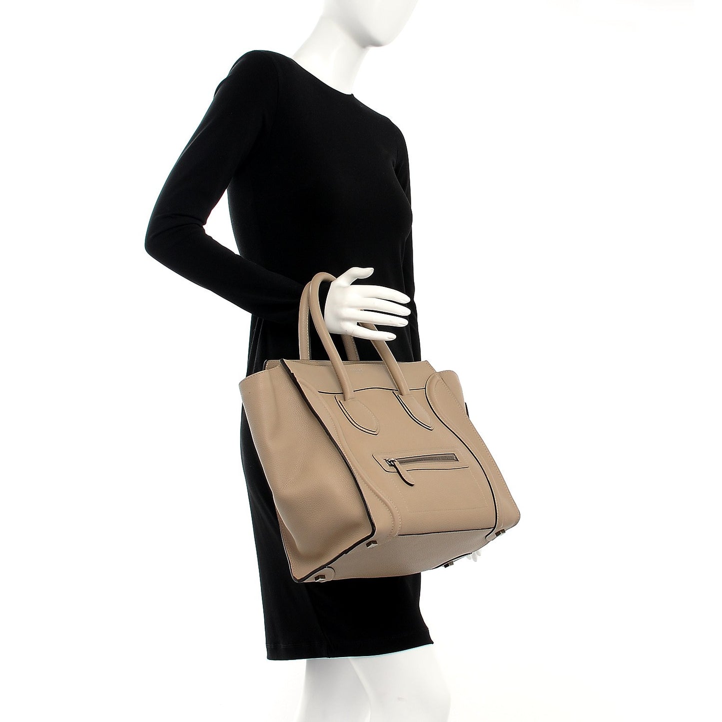Drummed Calfskin Mini Luggage Dune
