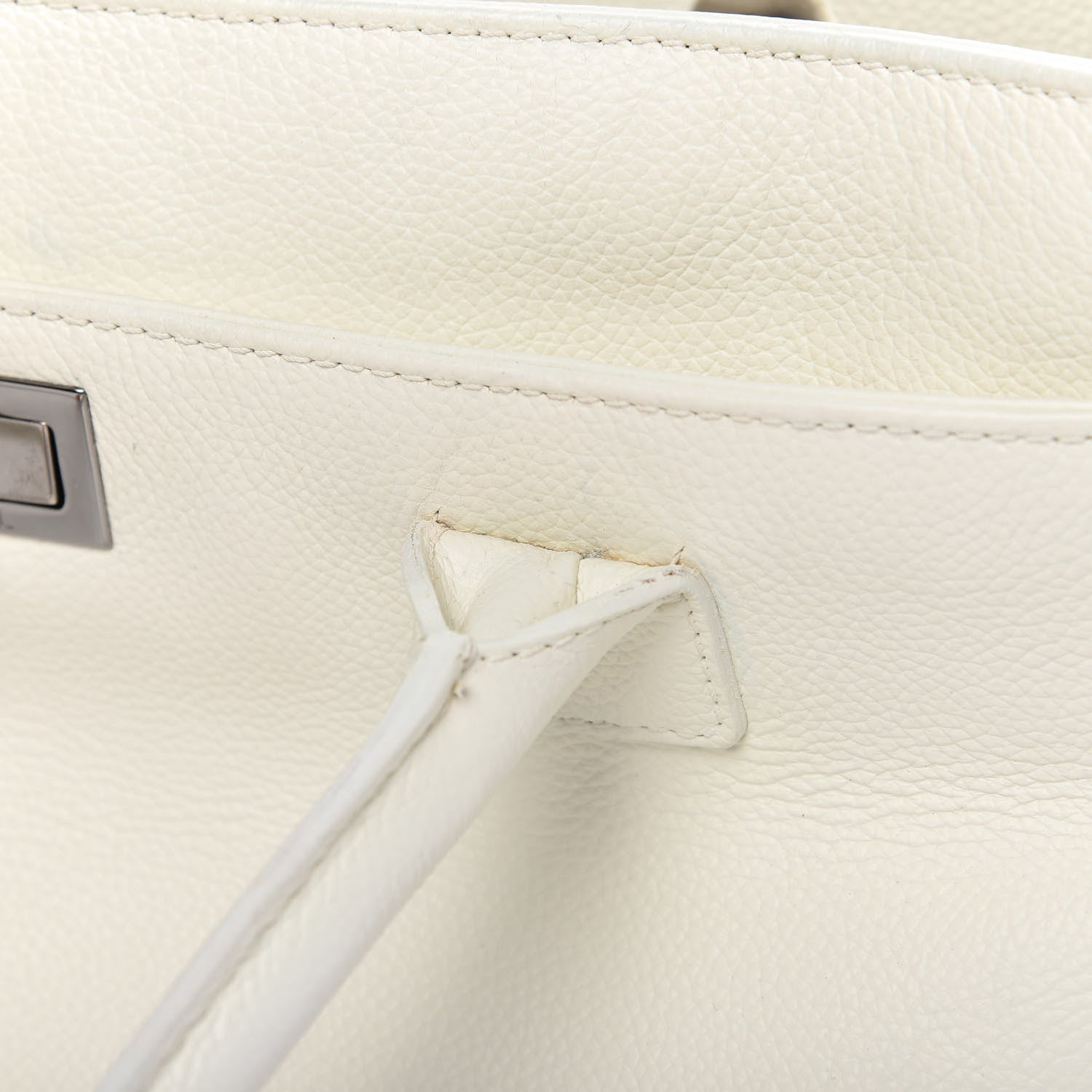 Chanel Calfskin Mademoiselle Lock Cerf Executive Shopper Tote White 14 of 14