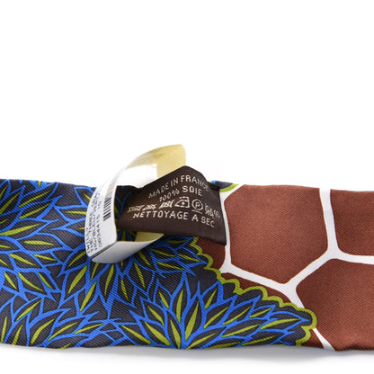 Hermes Silk The Three Graces Twilly Bleu Vert Marron 4 of 4