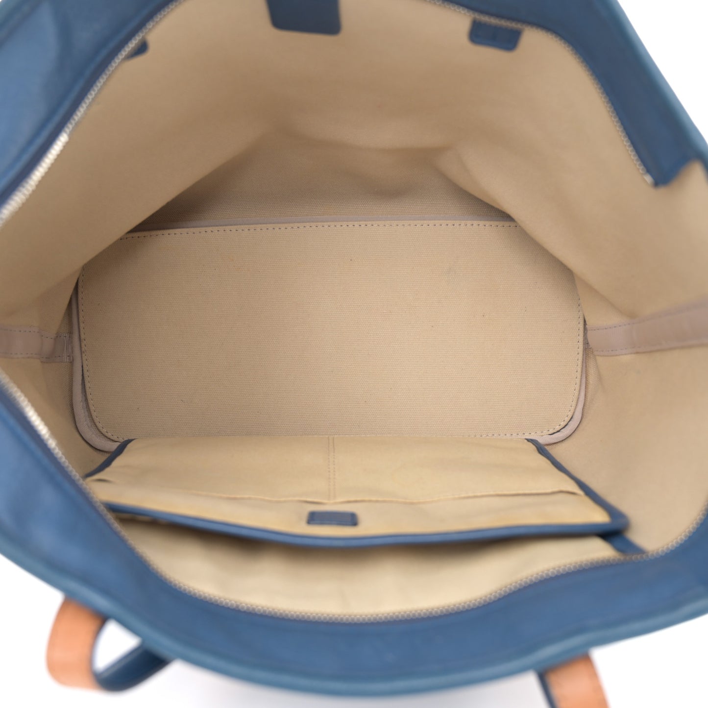 Visetos Medium Top Zip Shopper Tote Blue