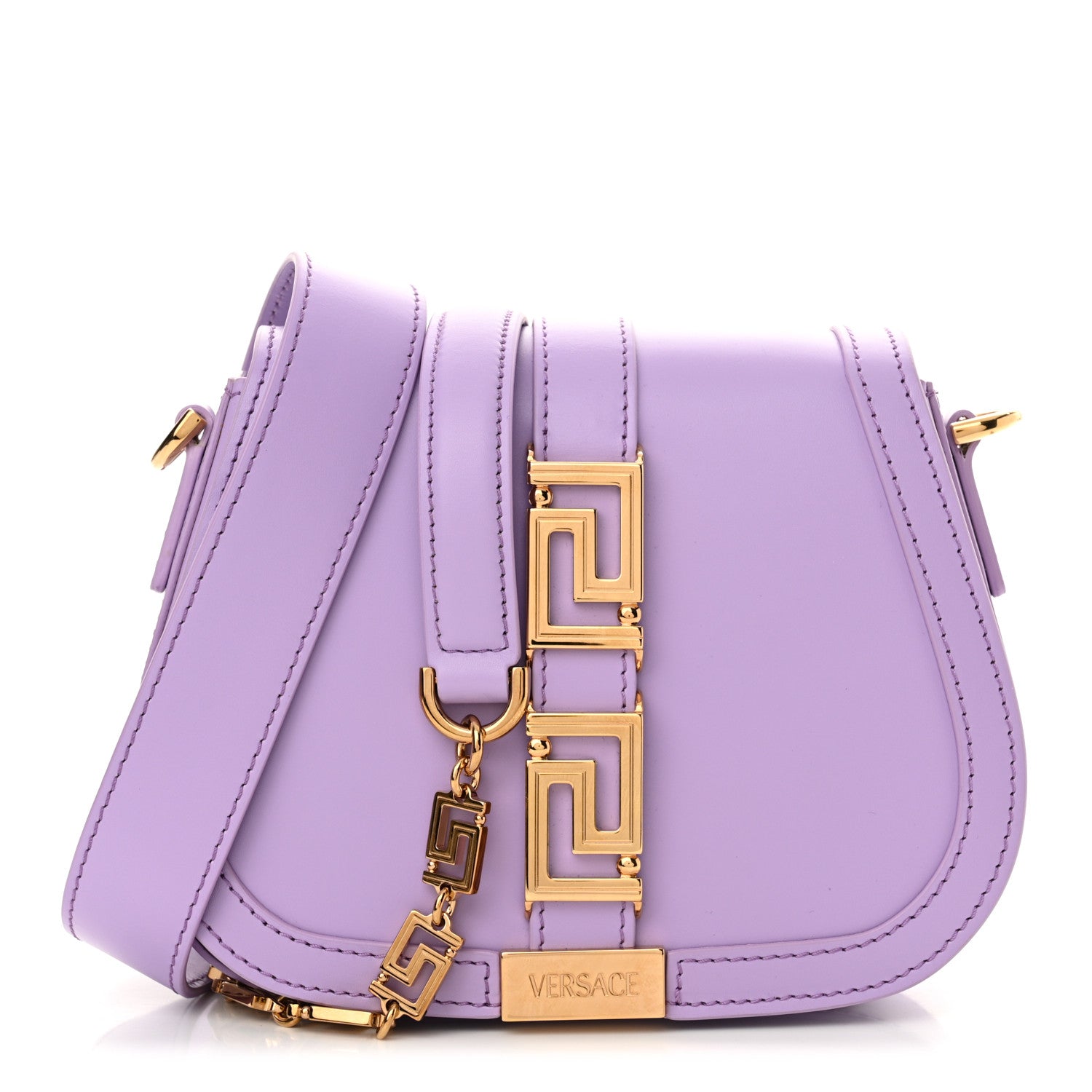 Versace Calfskin Small Greca Goddess Shoulder Bag Lilac 1 of 9