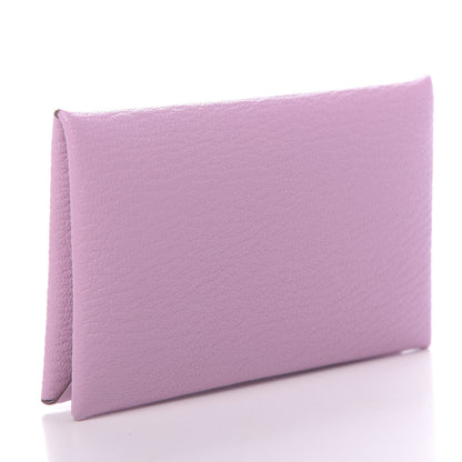 Hermes Chevre Mysore Calvi Card Case Mauve Sylvestre 3 of 8