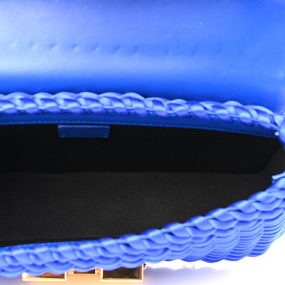 Tom Ford Woven Satin Medium 001 Chain Bag Electric Blue 5 of 10