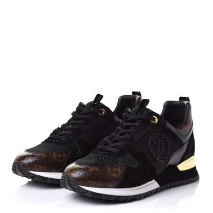Louis Vuitton Suede Monogram Run Away Sneakers 38.5 Black 3 of 9