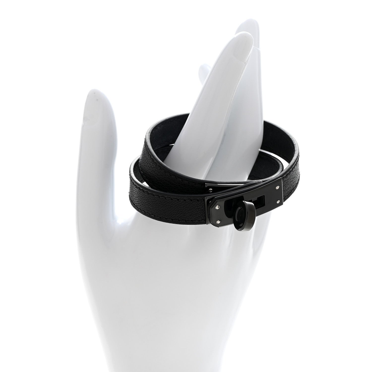 Hermes Chamkila Kelly Double Tour Bracelet T4 So Black 2 of 8
