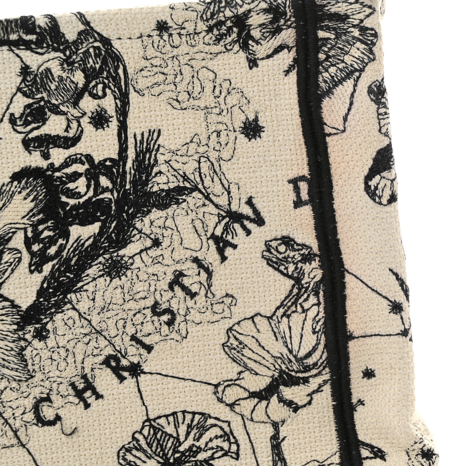 Christian Dior Canvas Zodiac Toile De Jouy Embroidered Medium Book Tote Latte 10 of 13