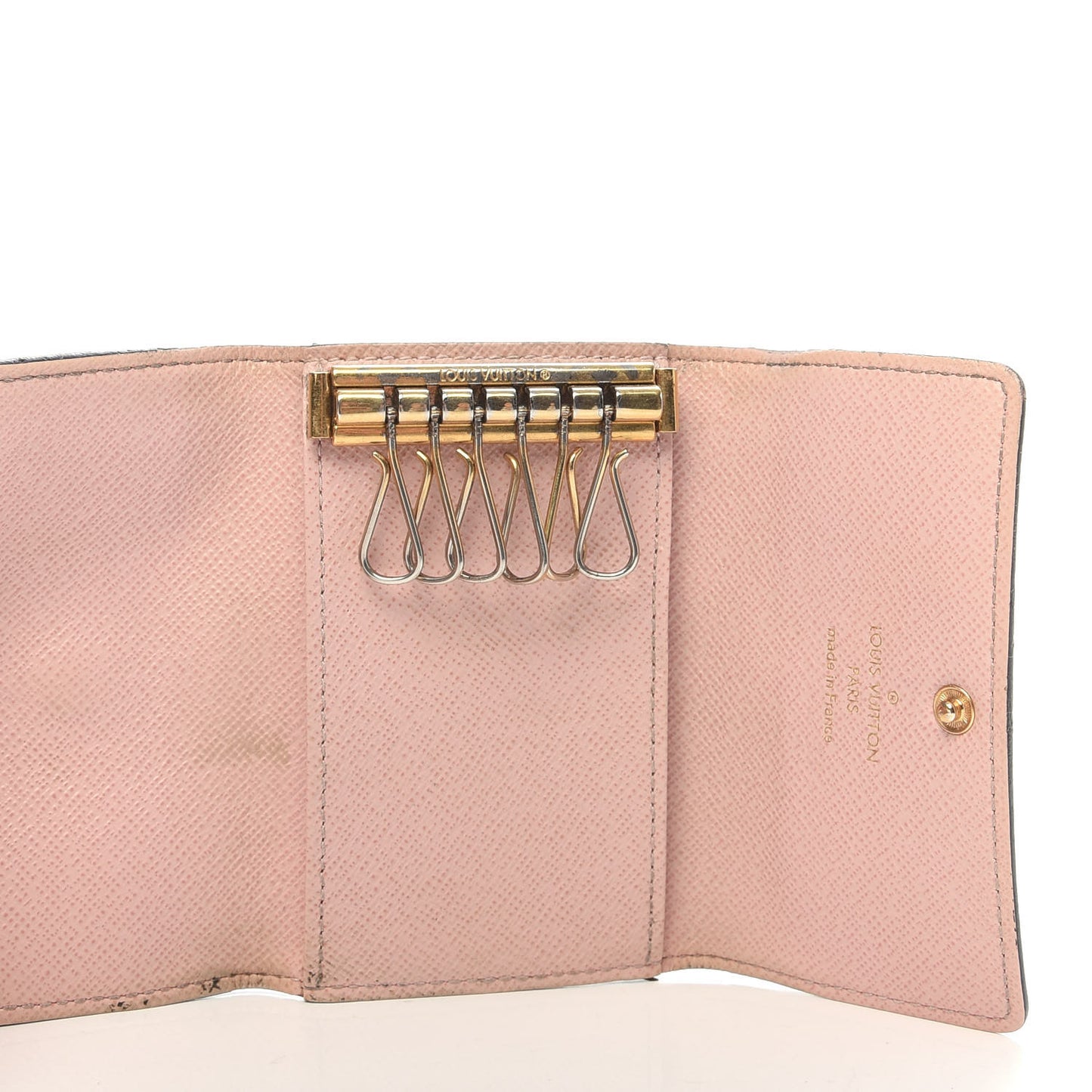 Damier Ebene Multicles 6 Key Holder Rose Ballerine