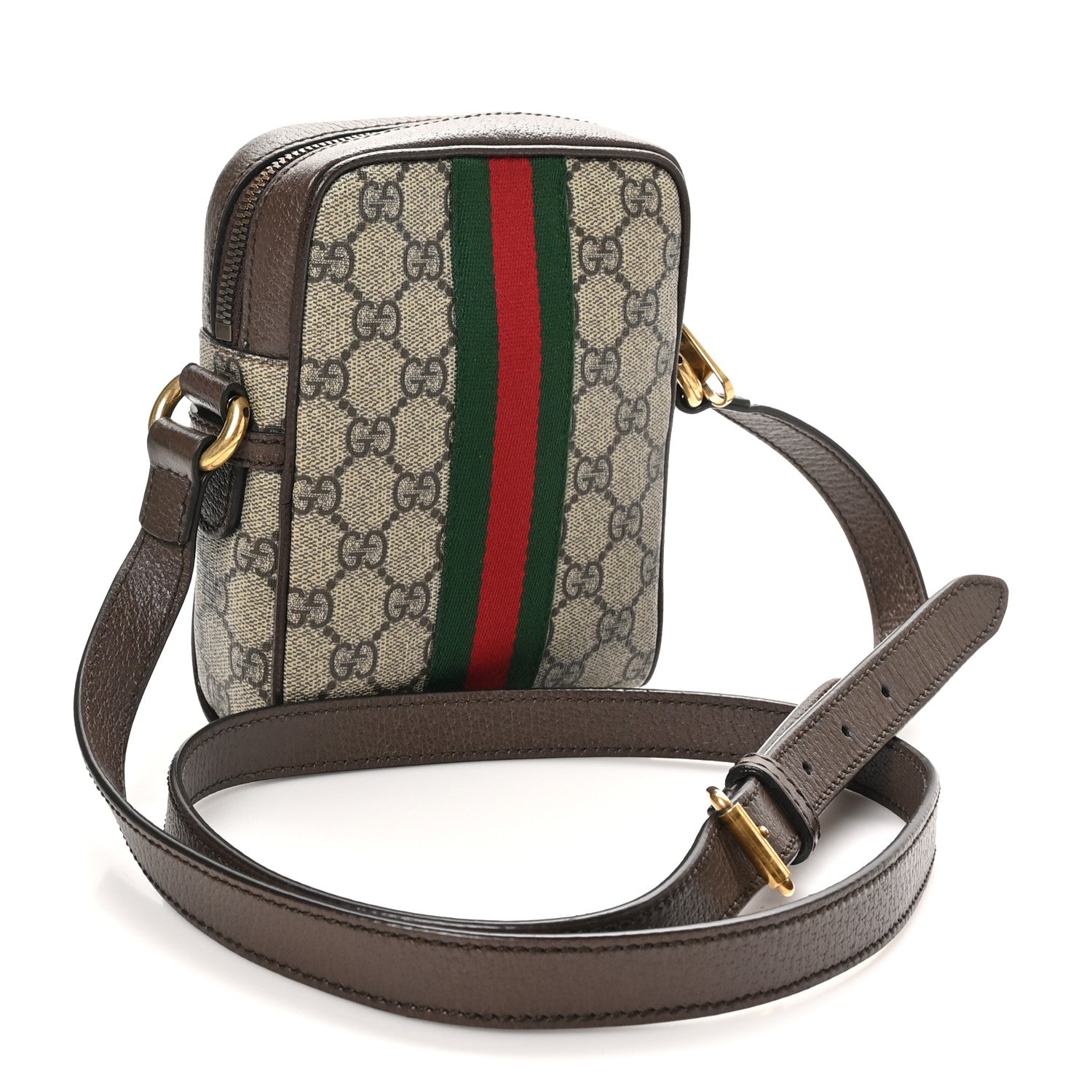 Gucci GG Supreme Monogram Web Mini Ophidia Messenger Brown 2 of 9